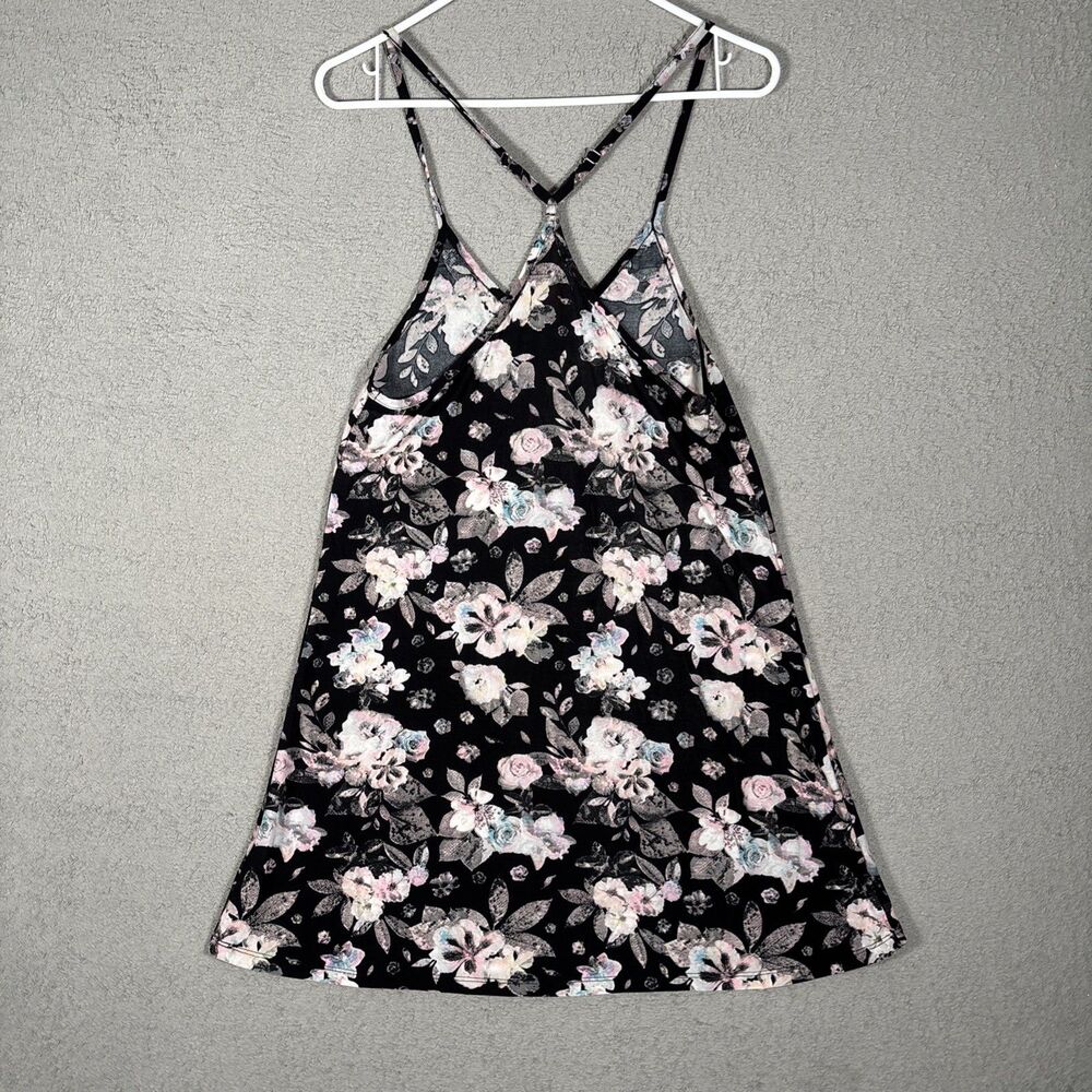 Betsey Johnson Floral Nighty Women’s Size S Black Purple Flowers Mini Night Cami - Picture 8 of 10